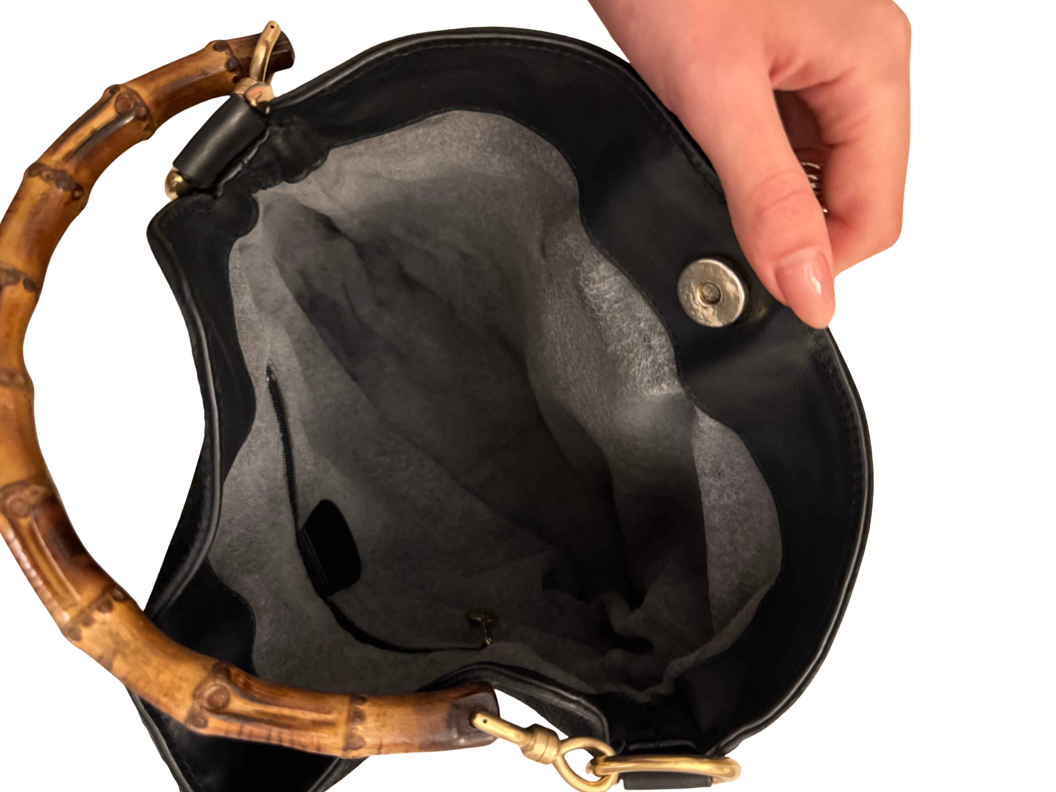 Gucci Bamboo Suede Shoulder Bag