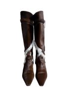 Ferragamo Ponyhair Knee High Boots