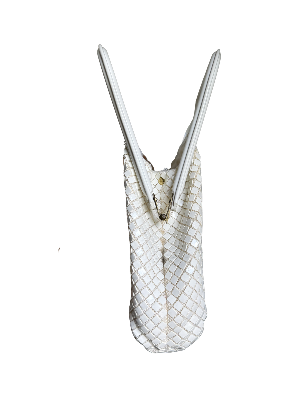 Vintage 1950’s White Lacquer Top Handle Bag