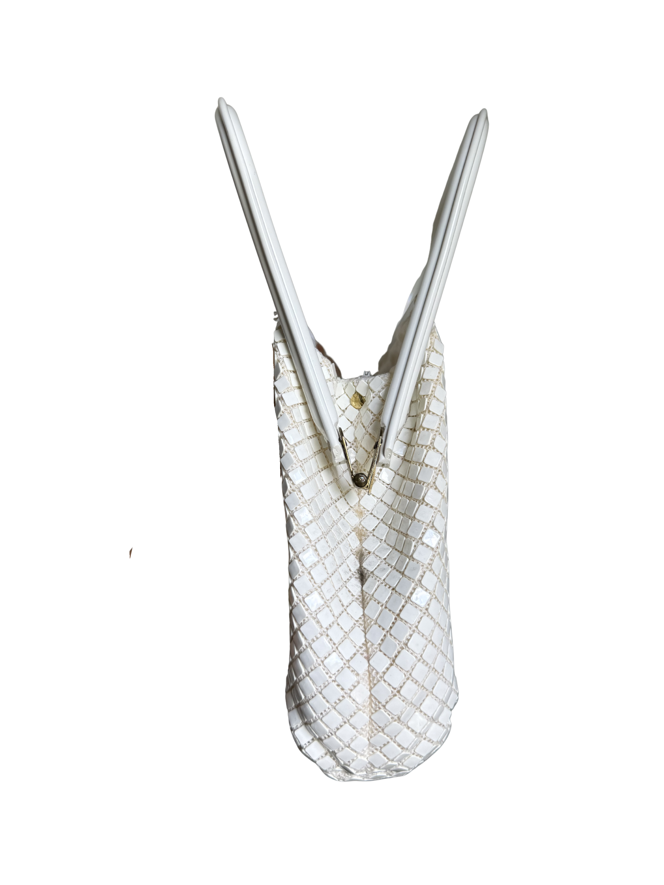 Vintage 1950’s White Lacquer Top Handle Bag