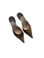 Manolo Blahnik Lizard Mules 36.5