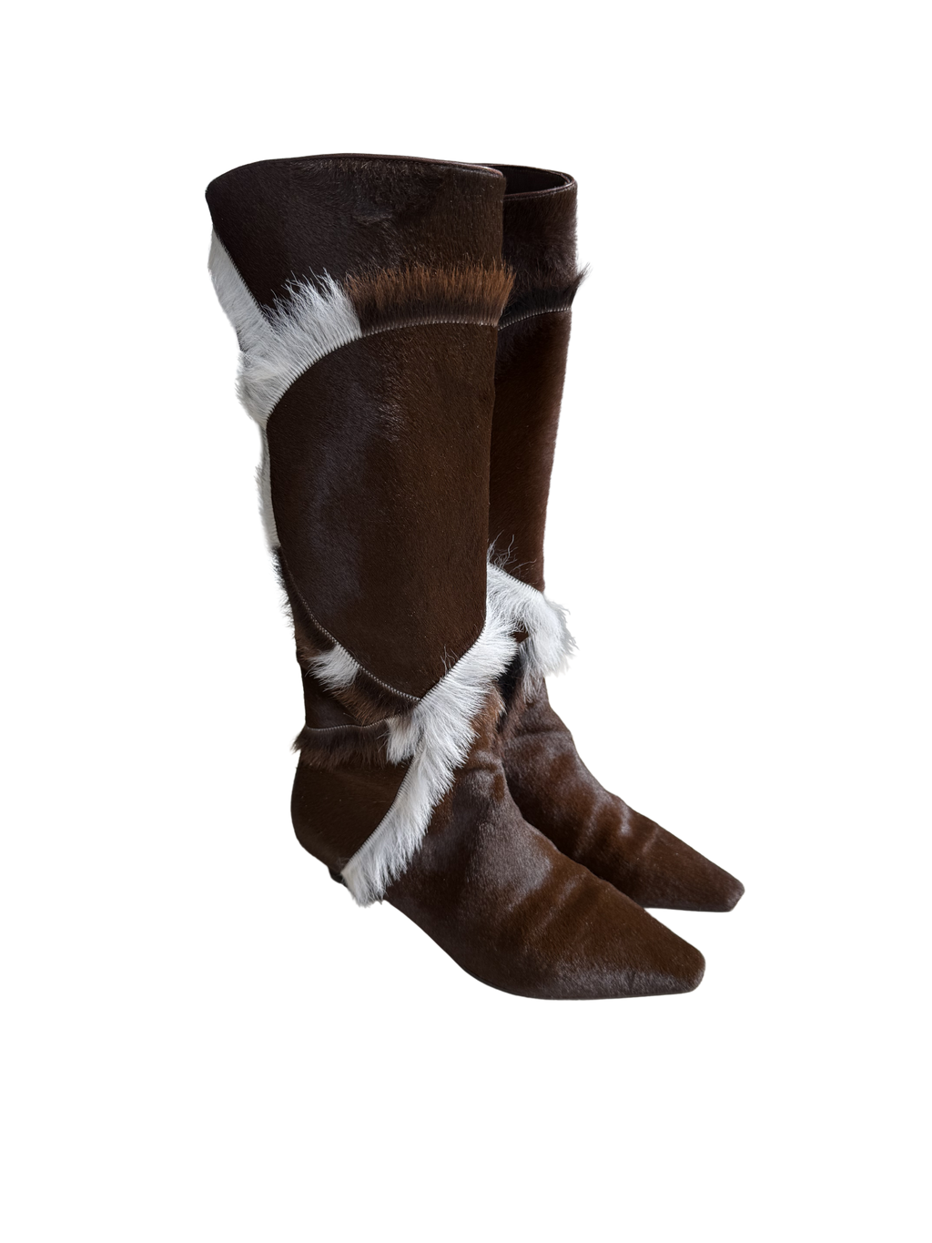 Ferragamo Ponyhair Knee High Boots