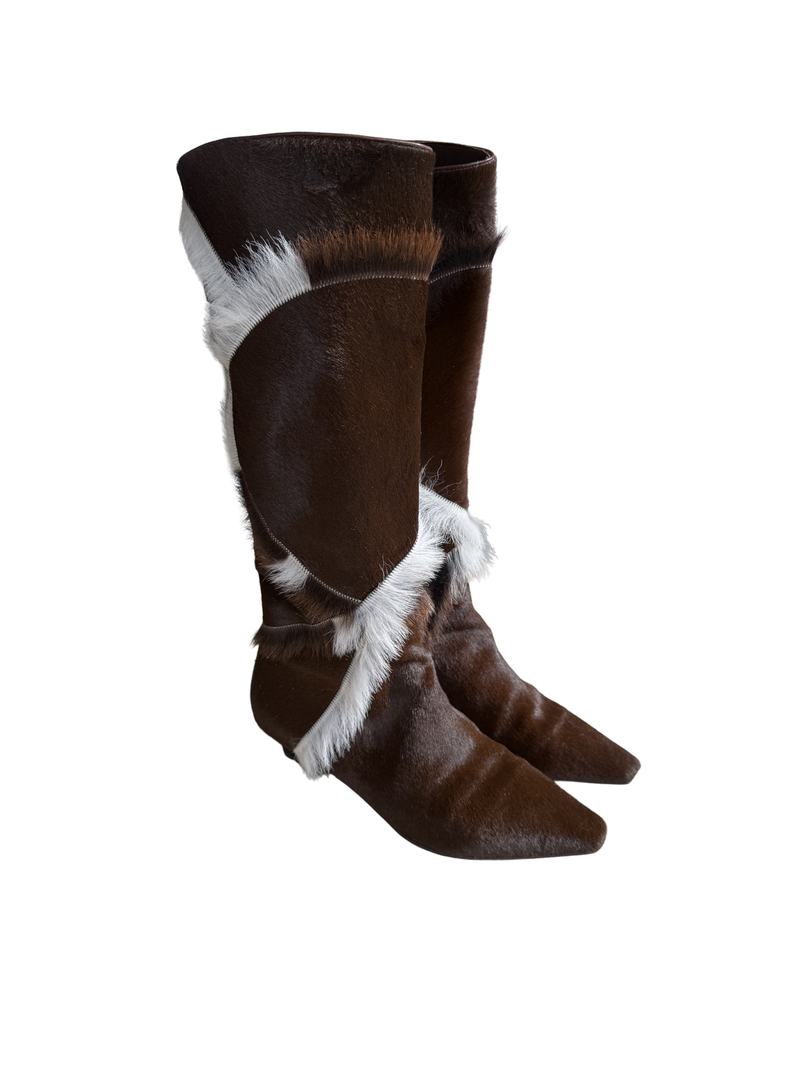 Ferragamo Ponyhair Knee High Boots