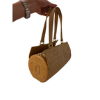 Chanel Beige Quilted Chocolate Bar Bag