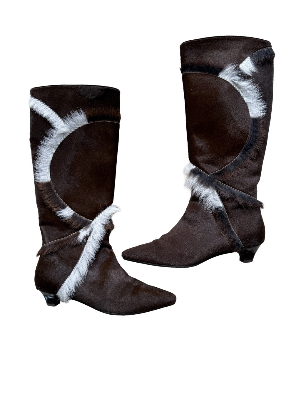 Ferragamo Ponyhair Knee High Boots