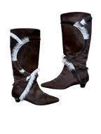 Ferragamo Ponyhair Knee High Boots