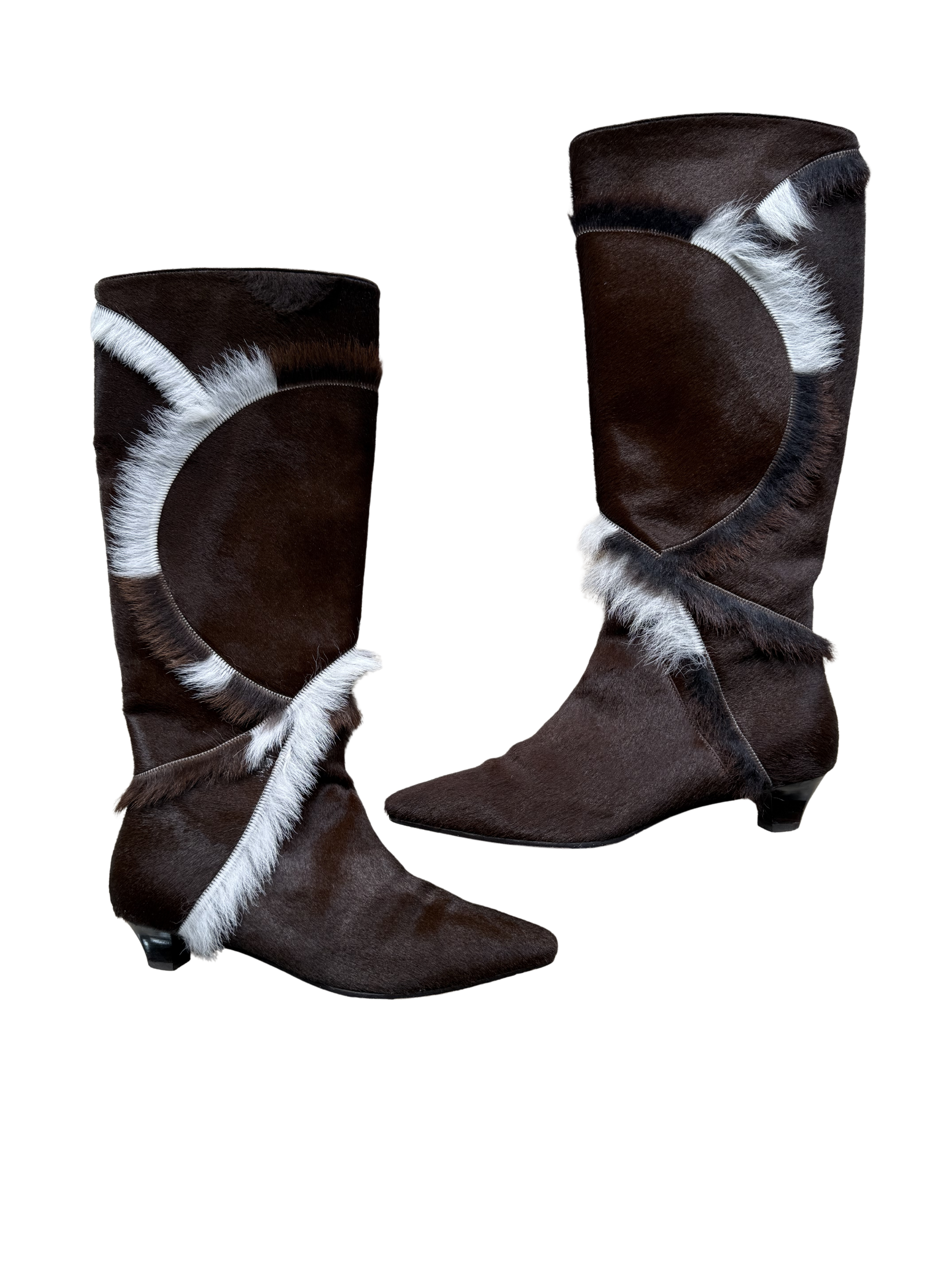 Ferragamo Ponyhair Knee High Boots