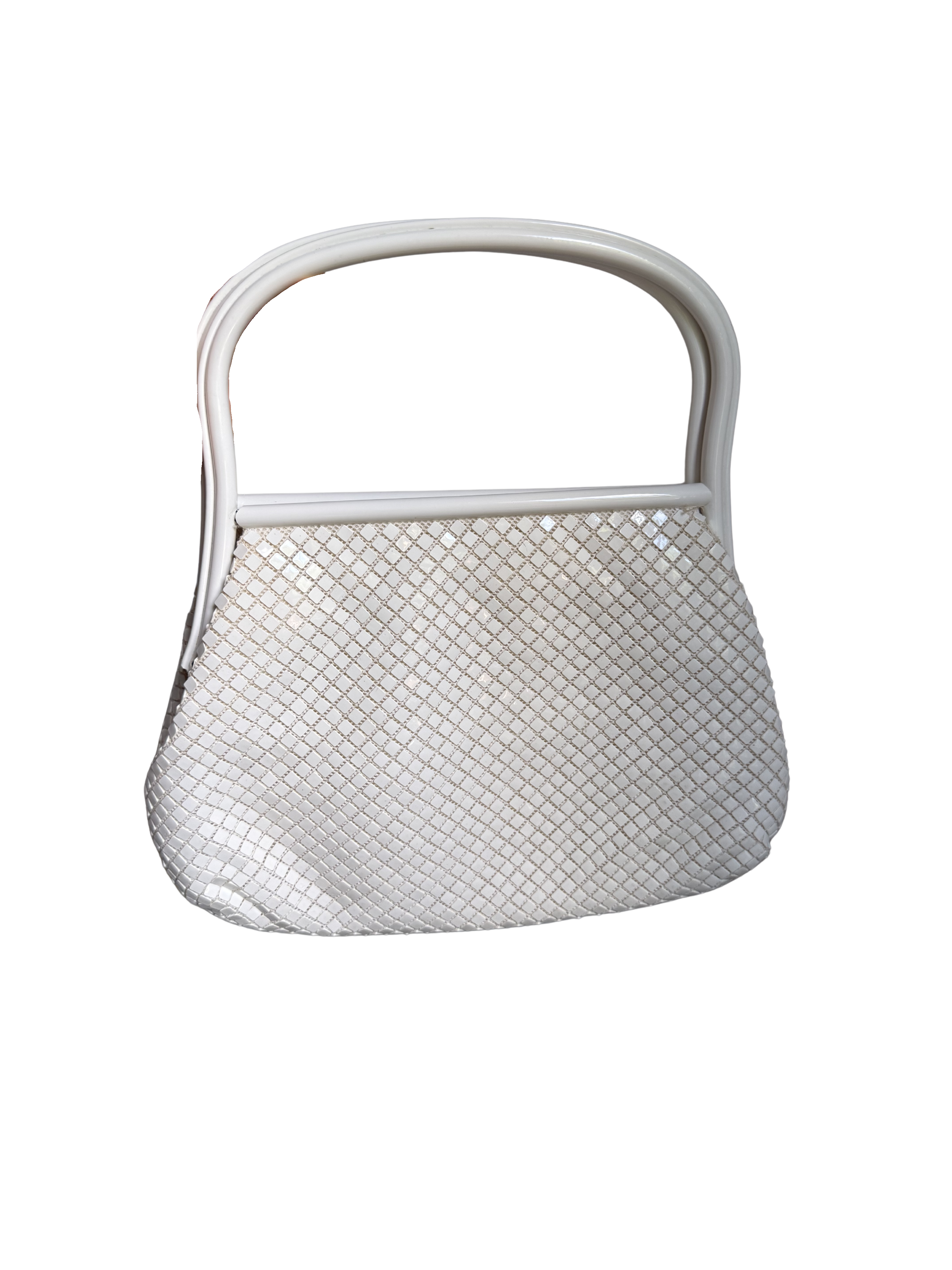 Vintage 1950’s White Lacquer Top Handle Bag