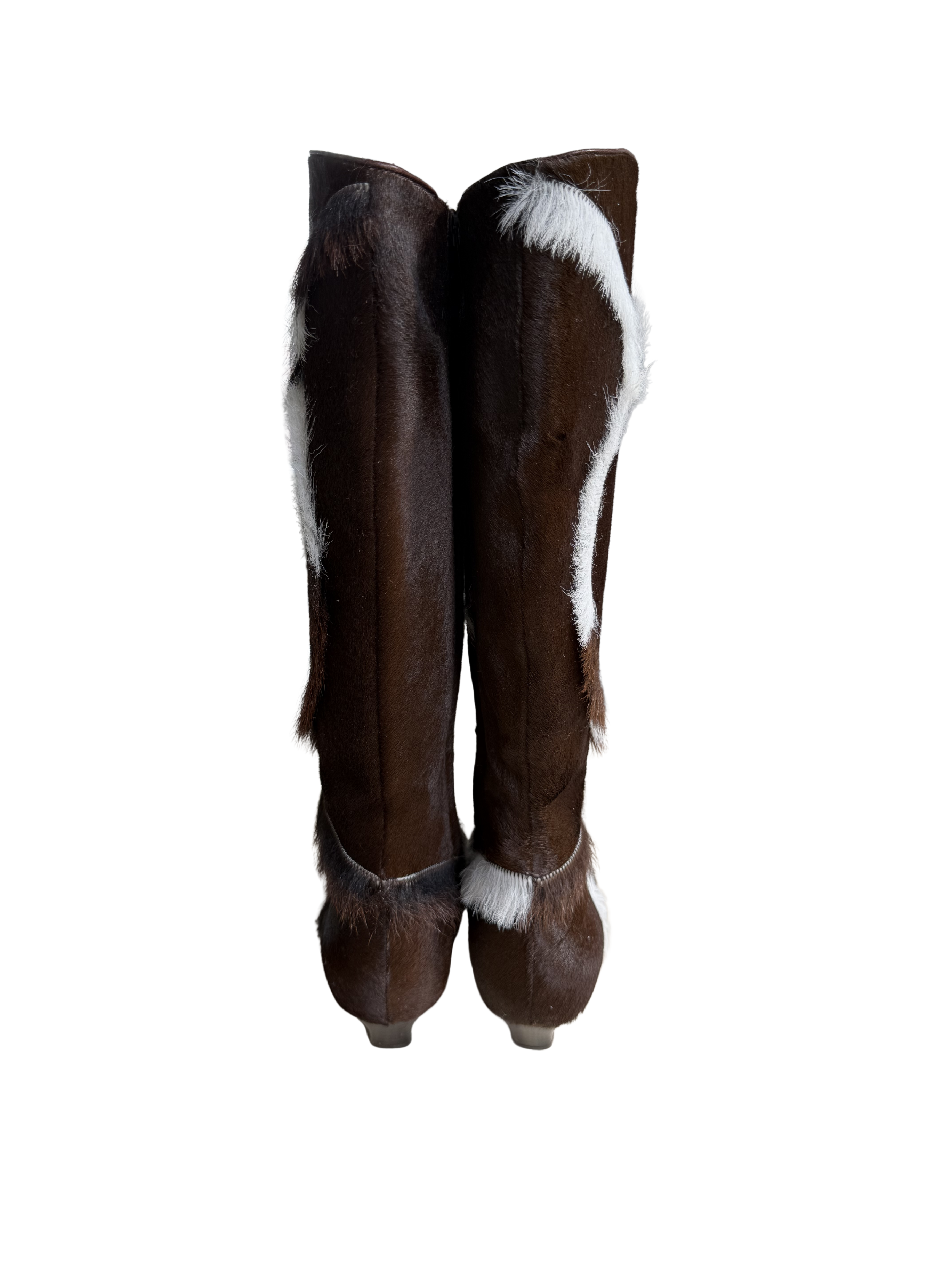 Ferragamo Ponyhair Knee High Boots