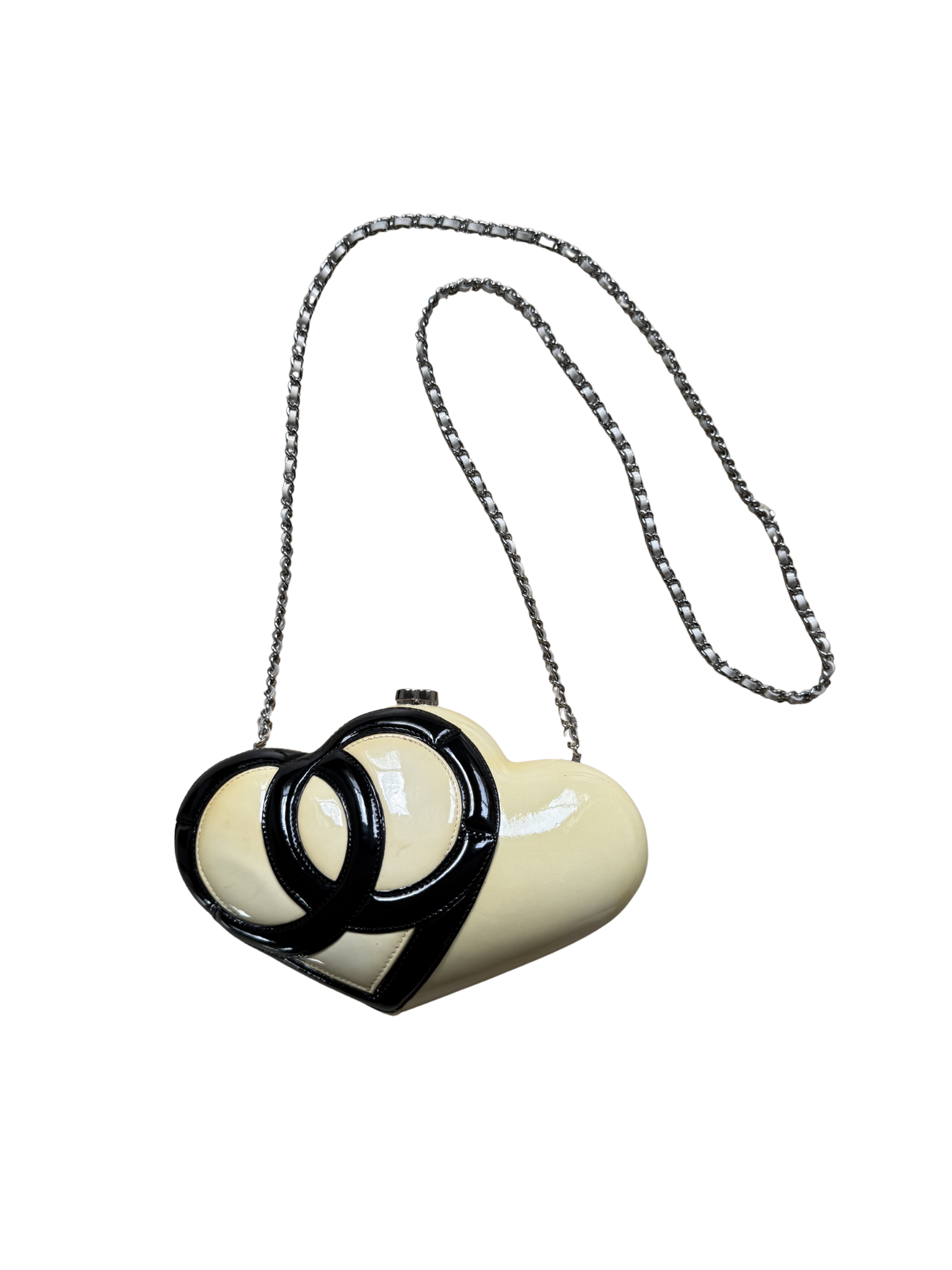 Chanel Double Heart Limited Edition Patent Leather Bag