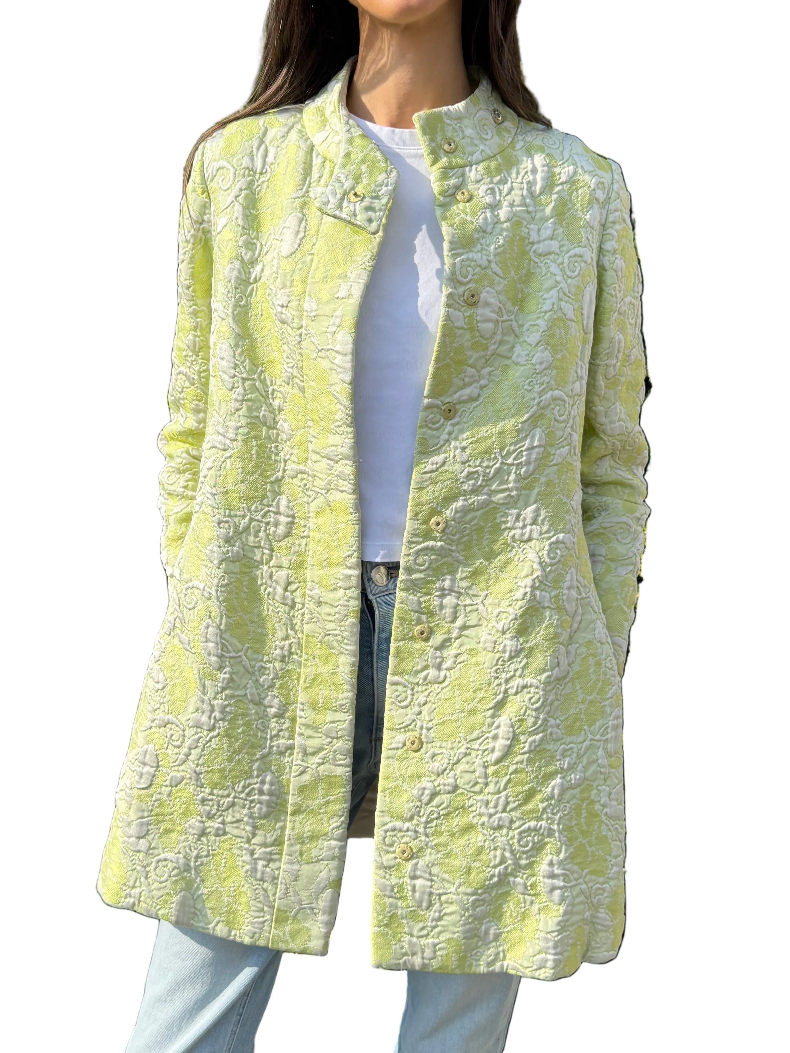 Estelle Allardale 1950s Green Jacquard Jacket