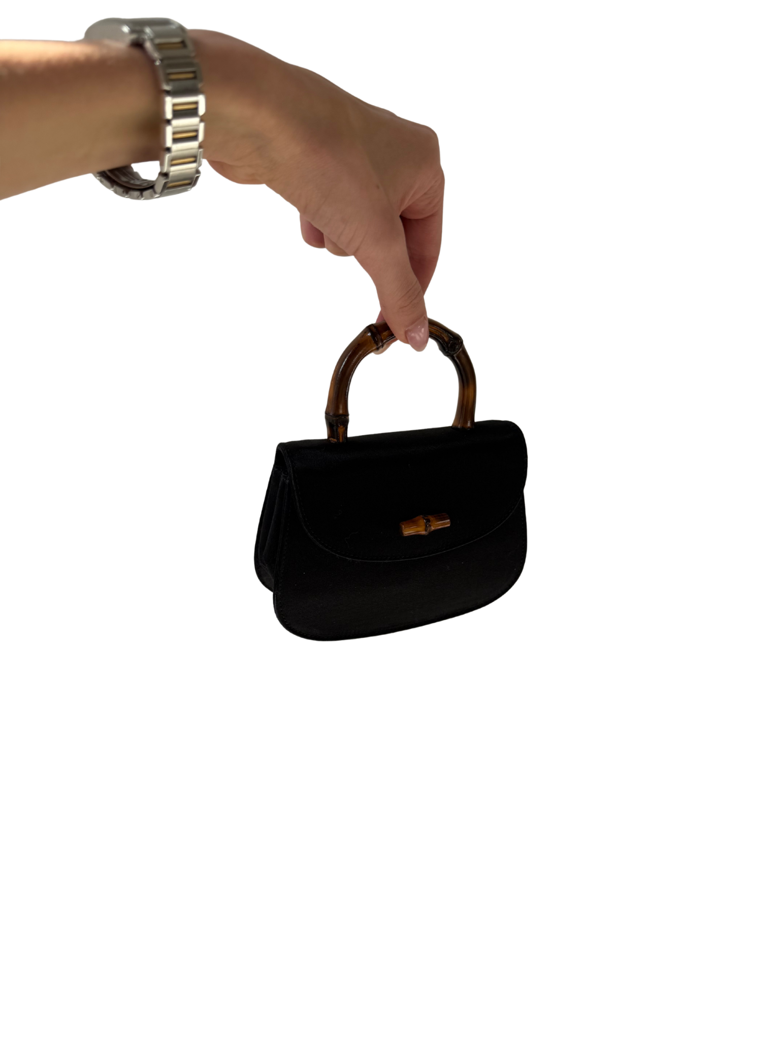 Gucci Bamboo Mini Satin Bamboo Bag