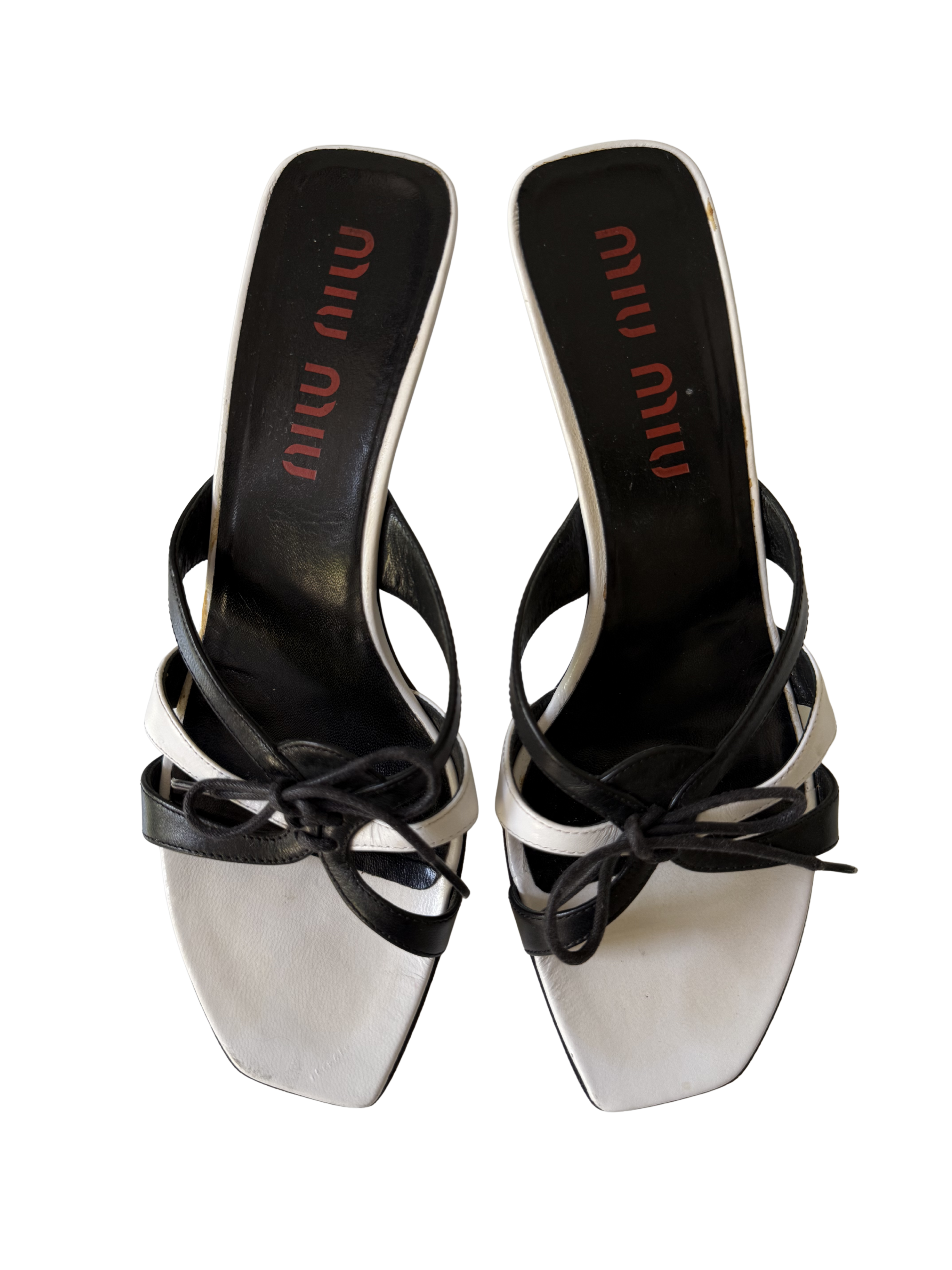 Miu Miu Black and White Kitten Heels