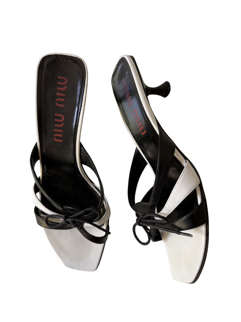 Miu Miu Black and White Kitten Heels