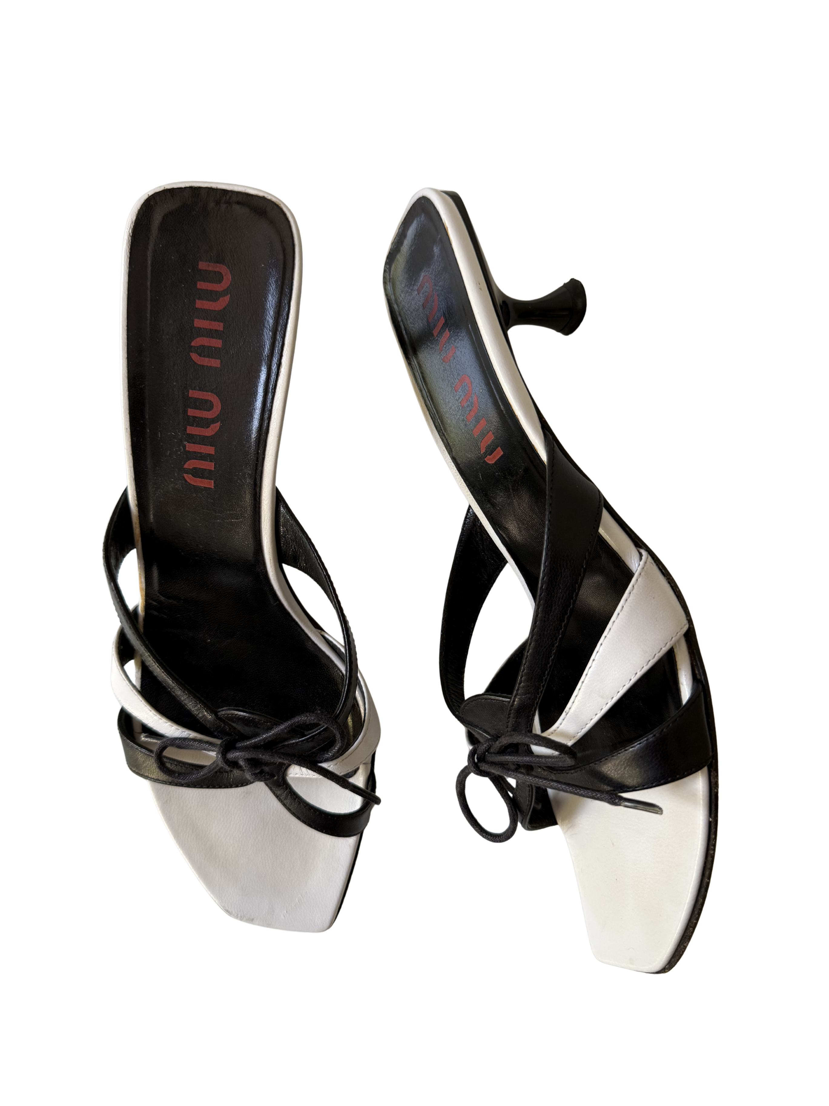 Miu Miu Black and White Kitten Heels