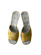 Chanel 2001 Yellow Patent Leather Mules