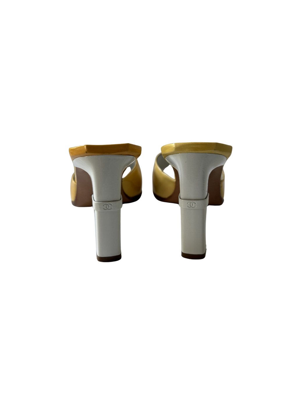 Chanel 2001 Yellow Patent Leather Mules