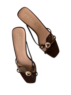 Prada 1990s Brown Rosebud Kitten Heels