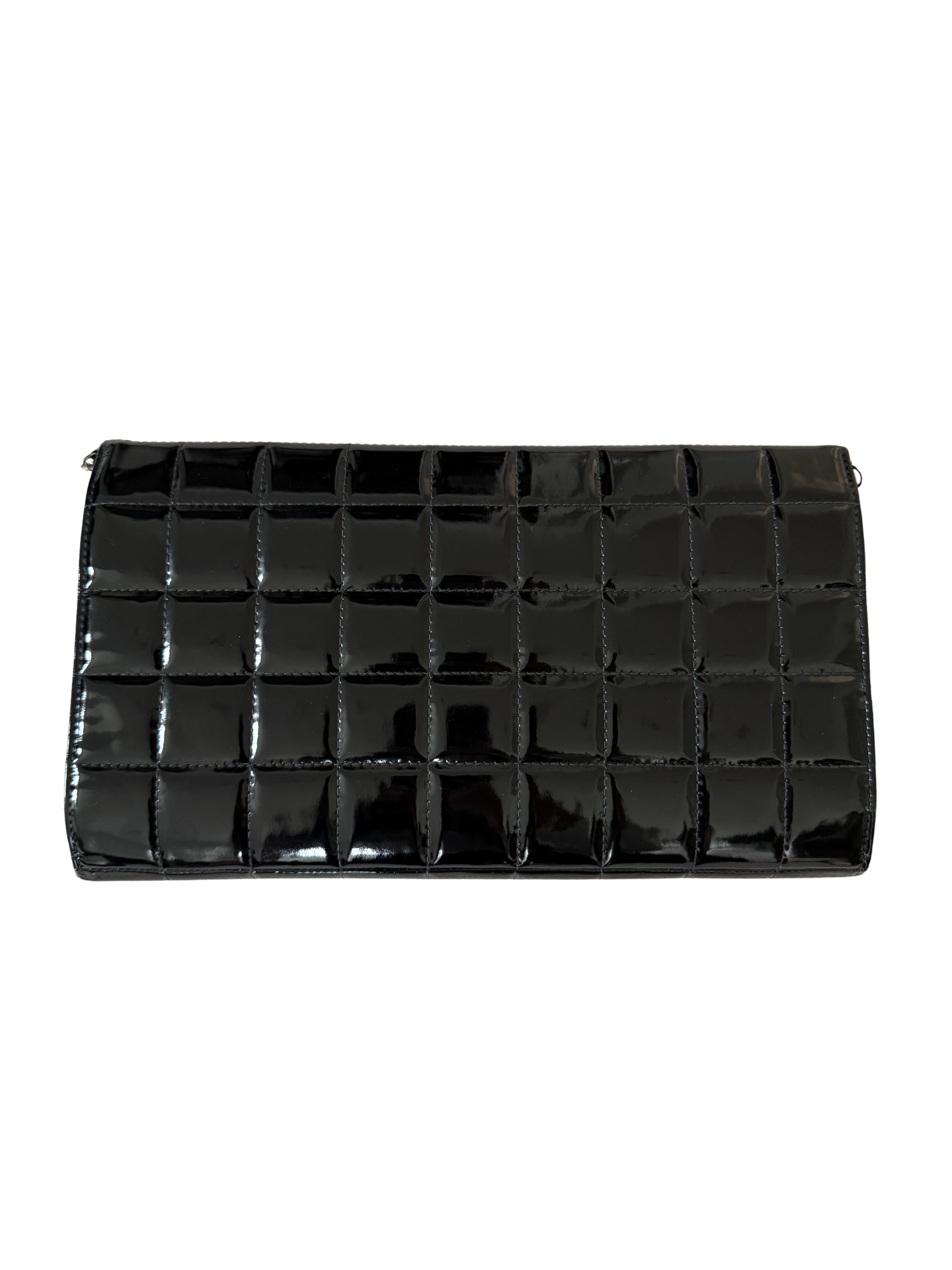 Chanel Black Patent Leather Chocolate Bar Bag