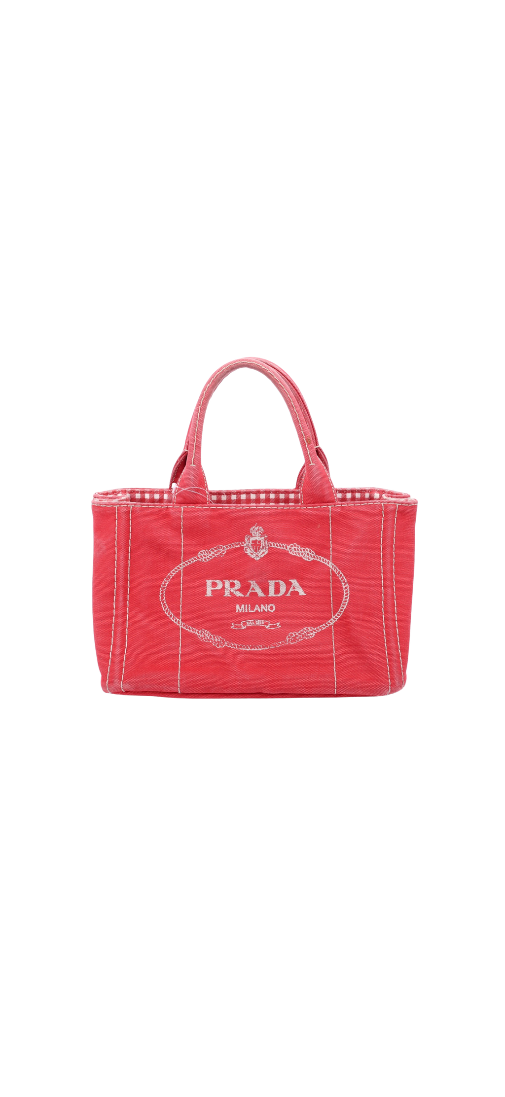 Prada Canapa Red Canvas Mini Tote