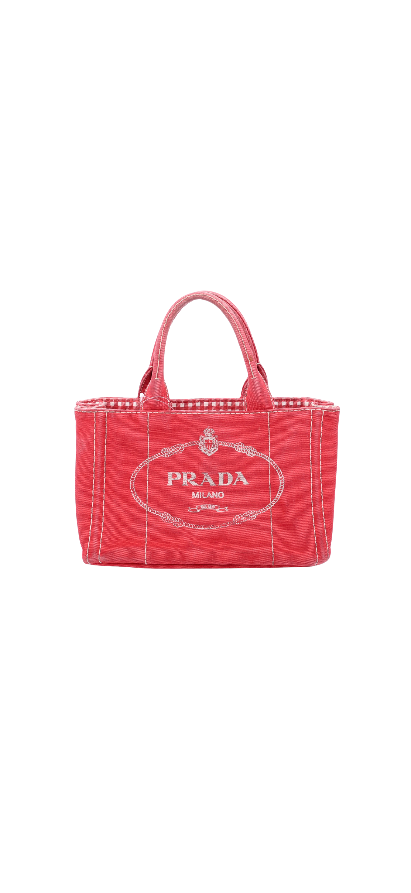 Prada Canapa Red Canvas Mini Tote