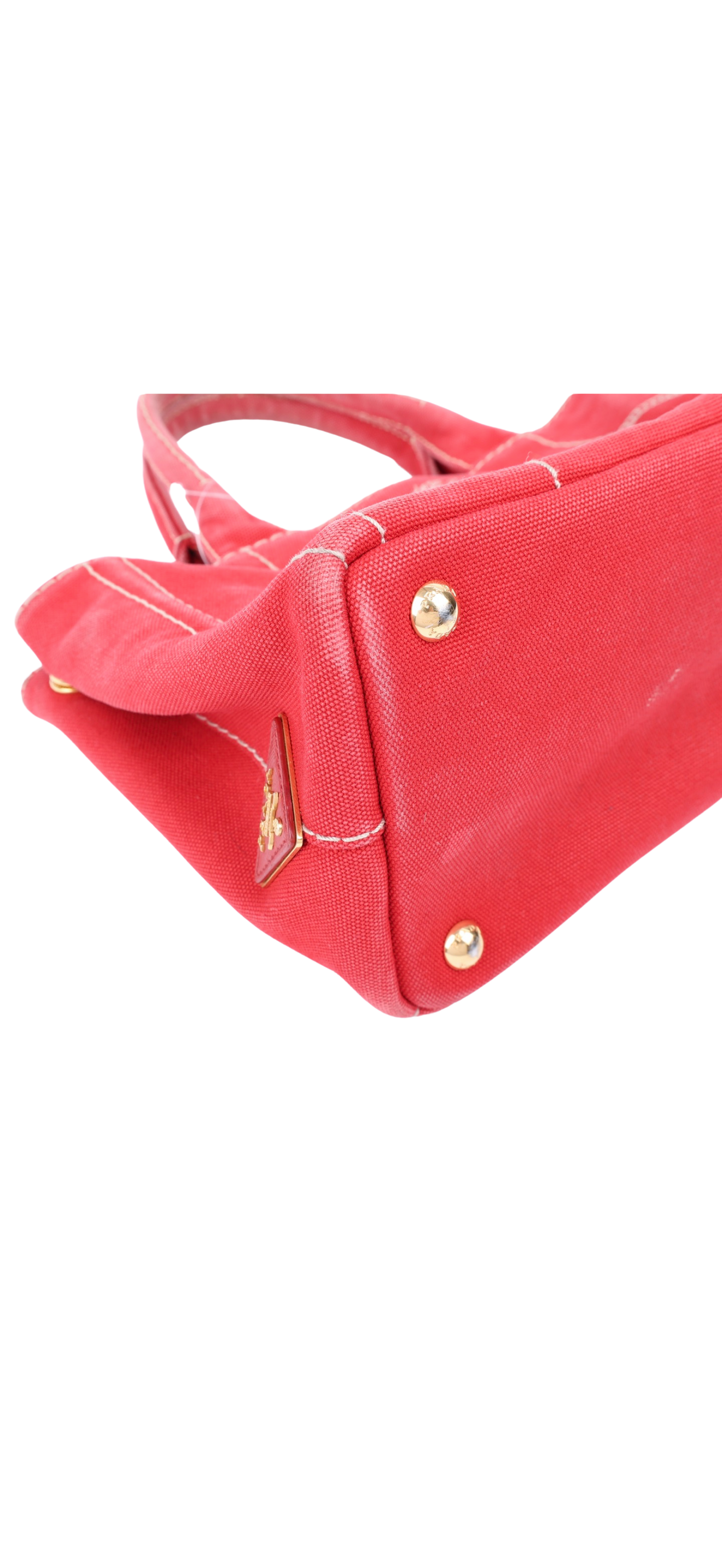 Prada Canapa Red Canvas Mini Tote