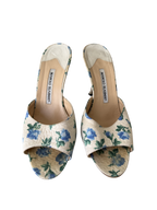 Manolo Blahnik Blue Floral Heels