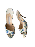 Manolo Blahnik Blue Floral Heels