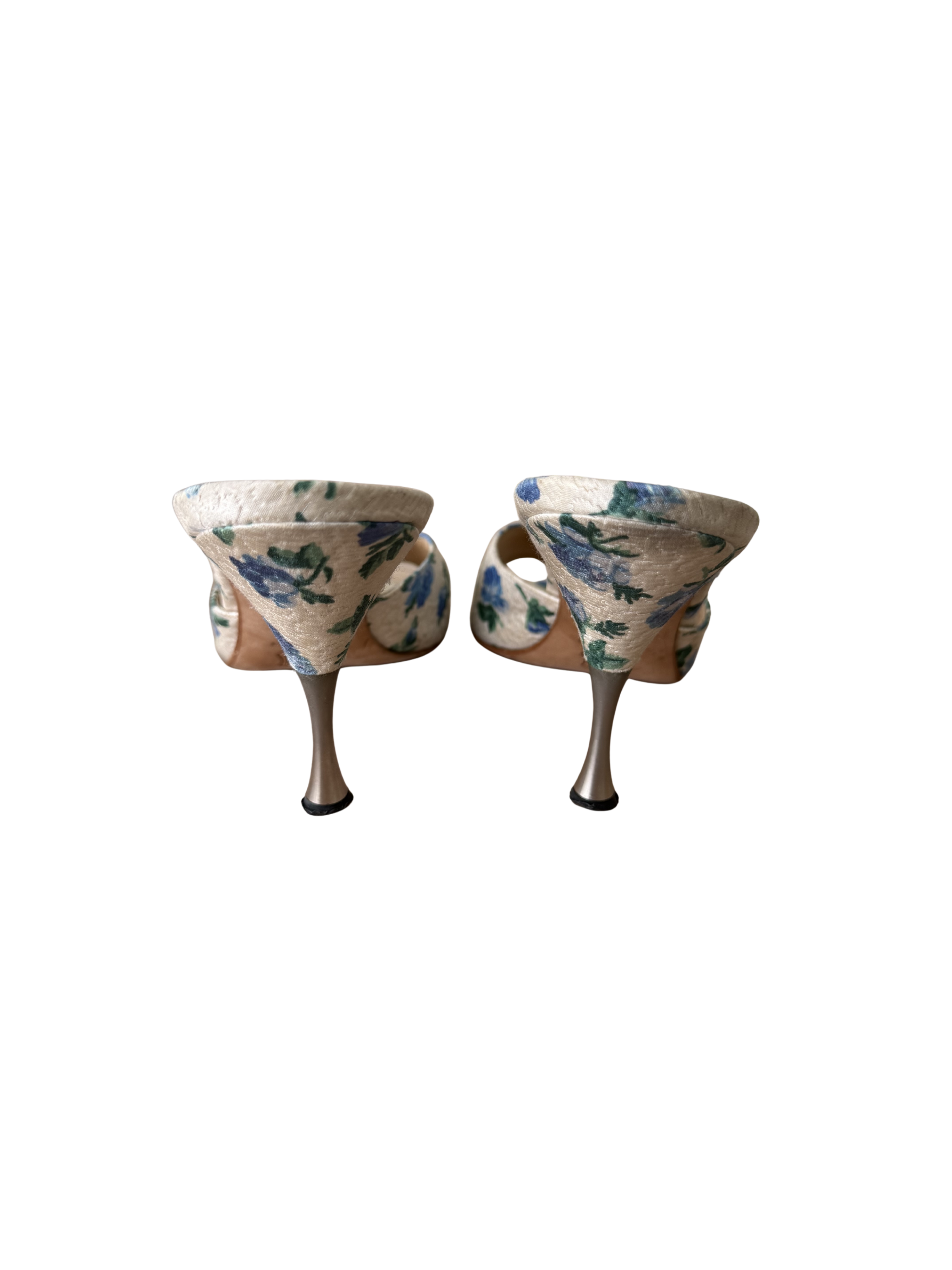 Manolo Blahnik Blue Floral Heels