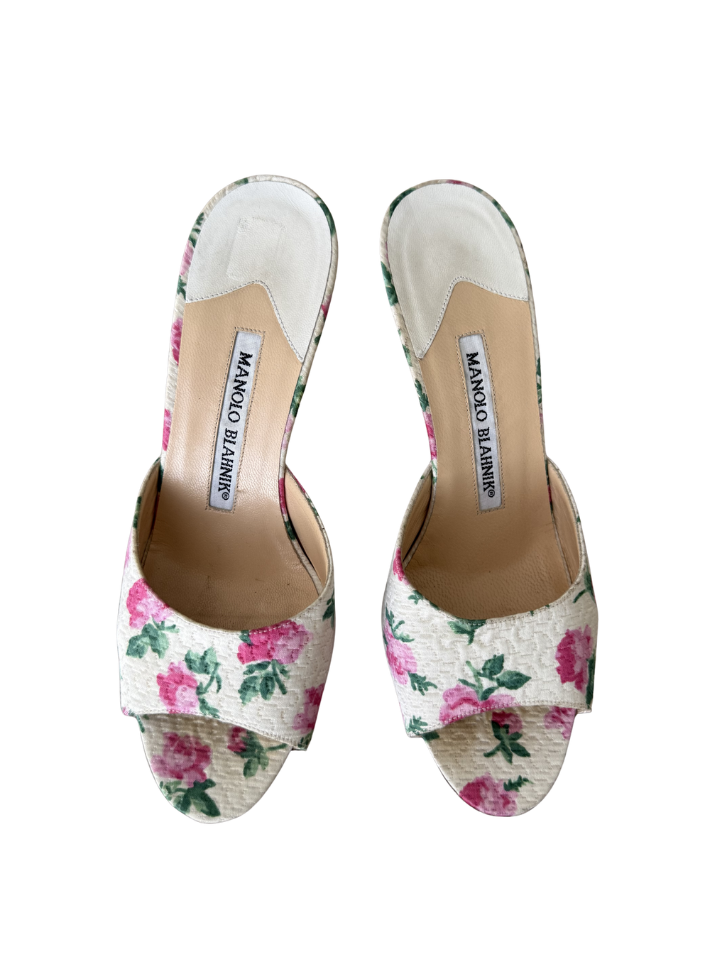 Manolo Blahnik Pink Floral Heels