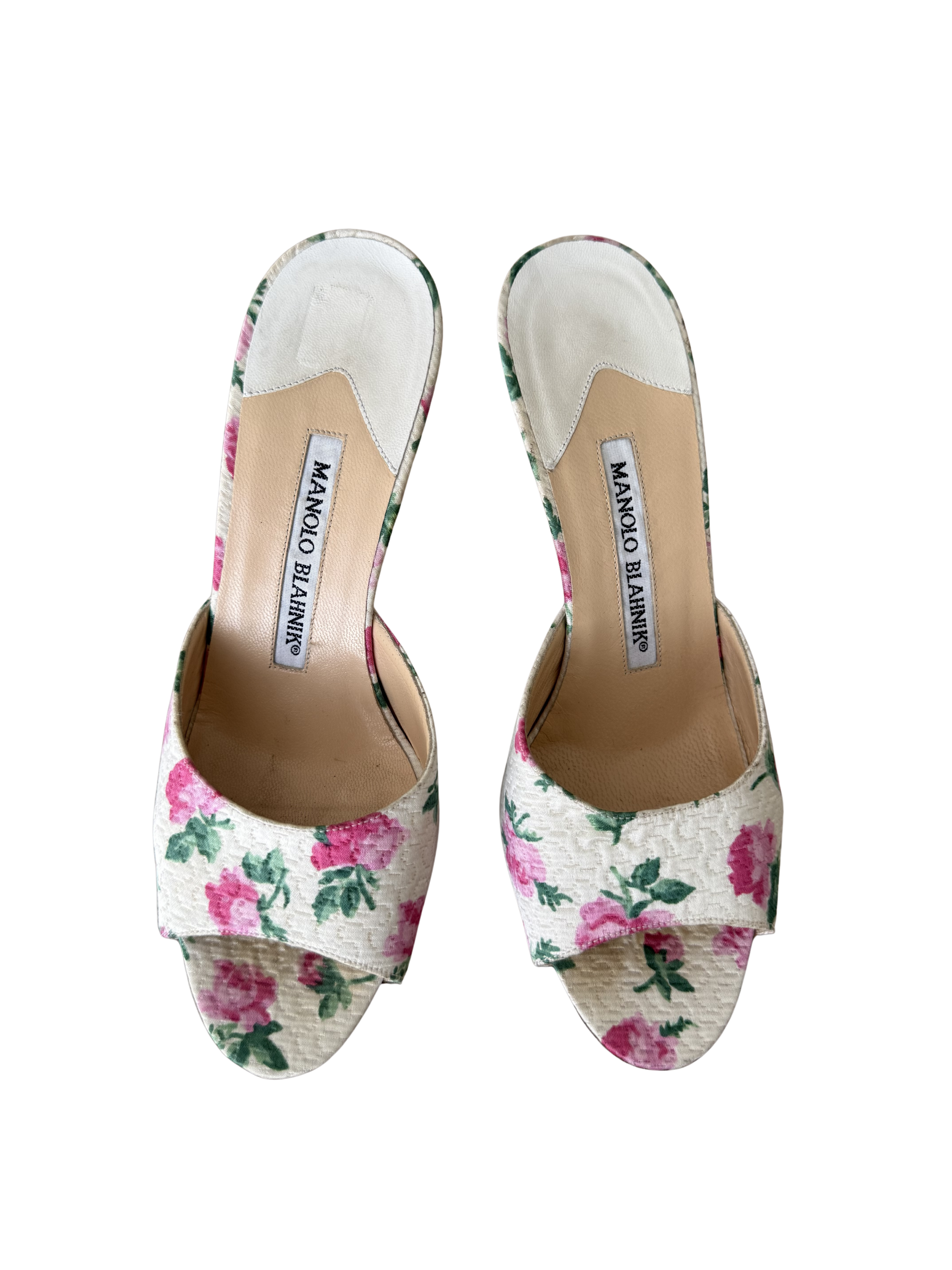 Manolo Blahnik Pink Floral Heels