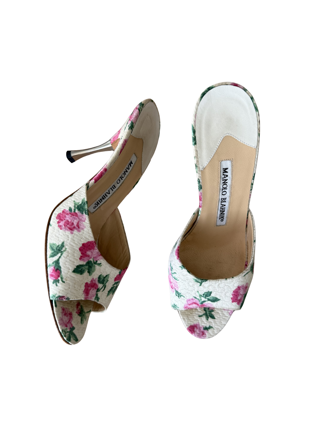 Manolo Blahnik Pink Floral Heels