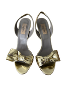 Valentino Gold Bow Slingback Heels