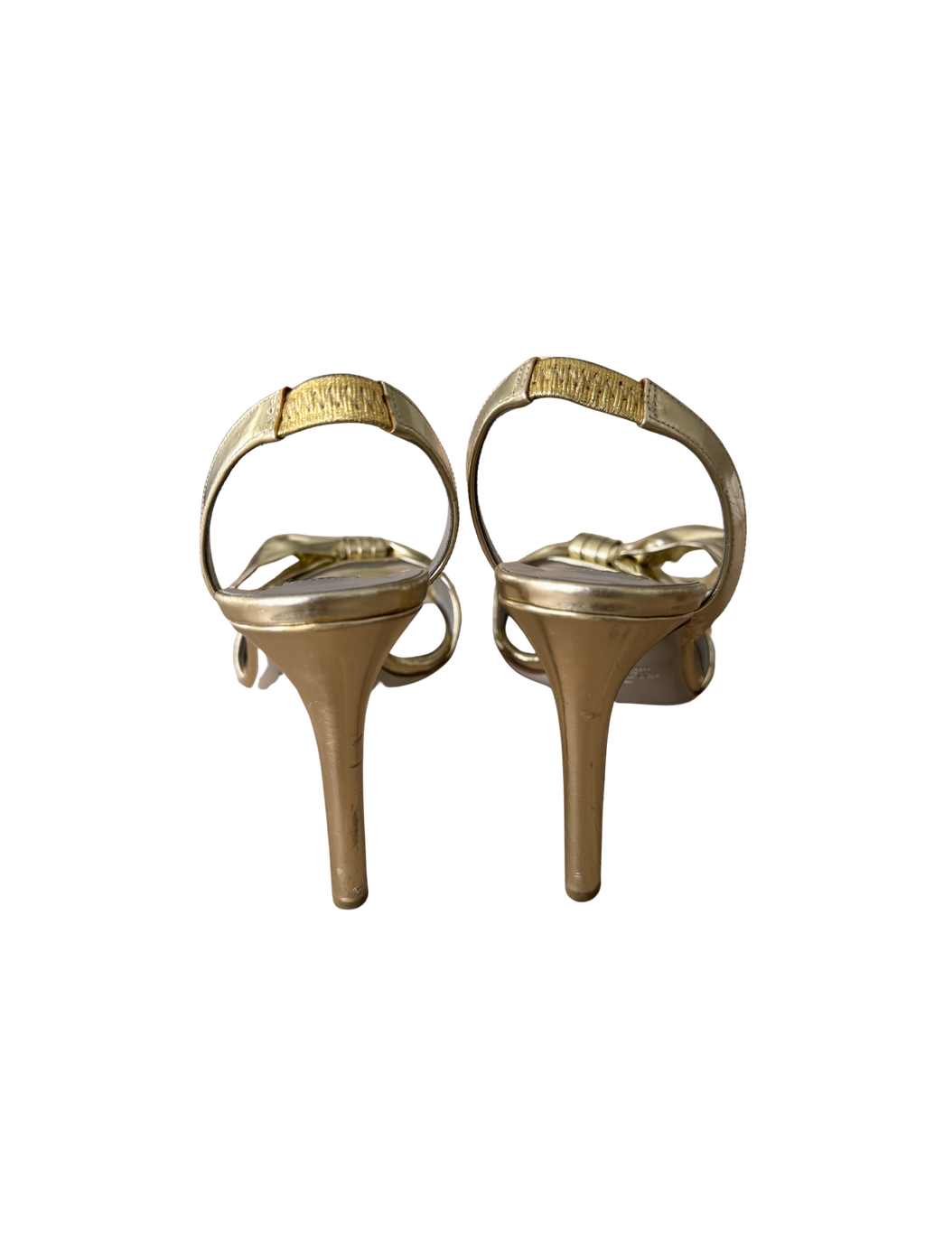 Valentino Gold Bow Slingback Heels
