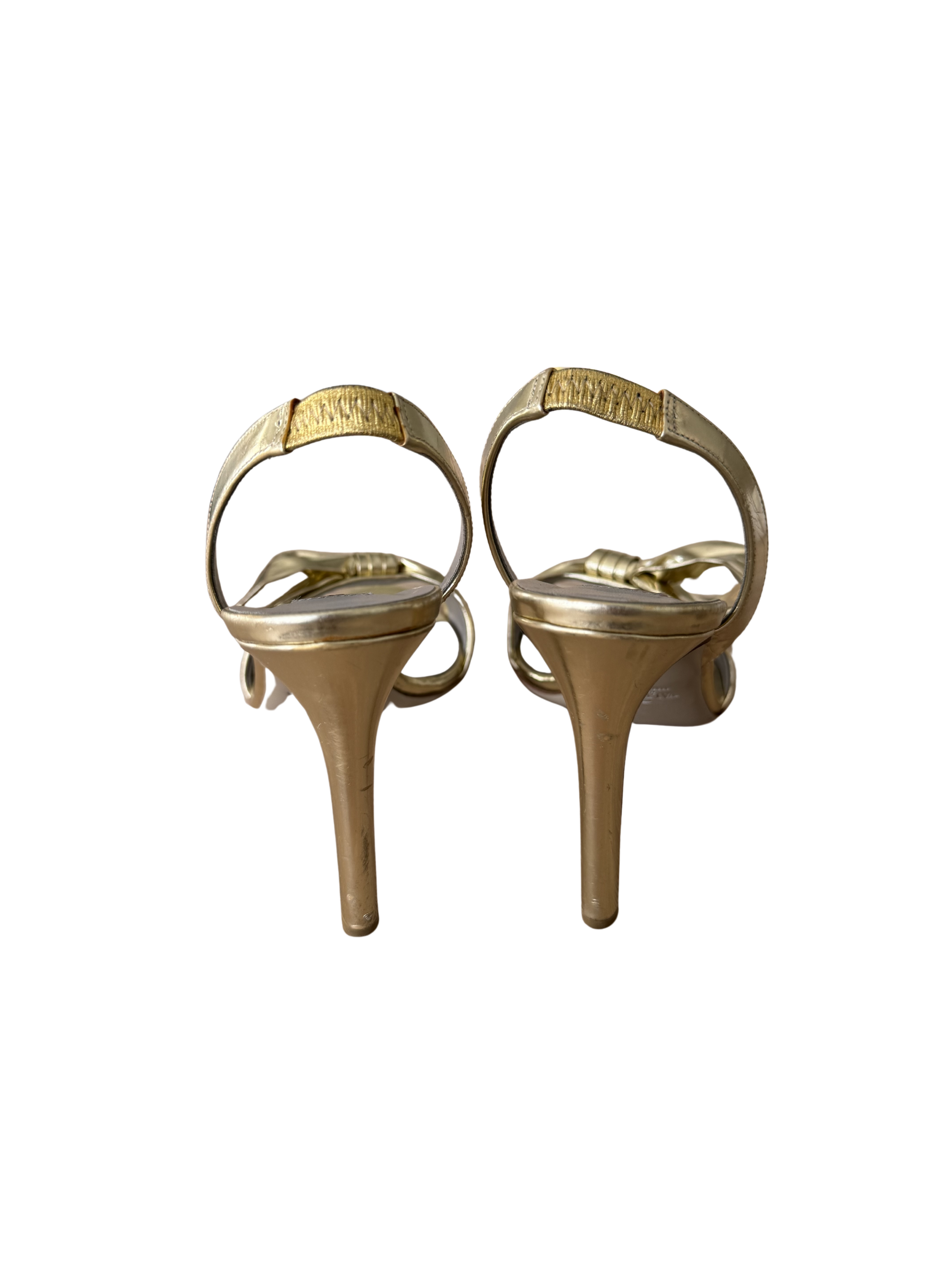 Valentino Gold Bow Slingback Heels