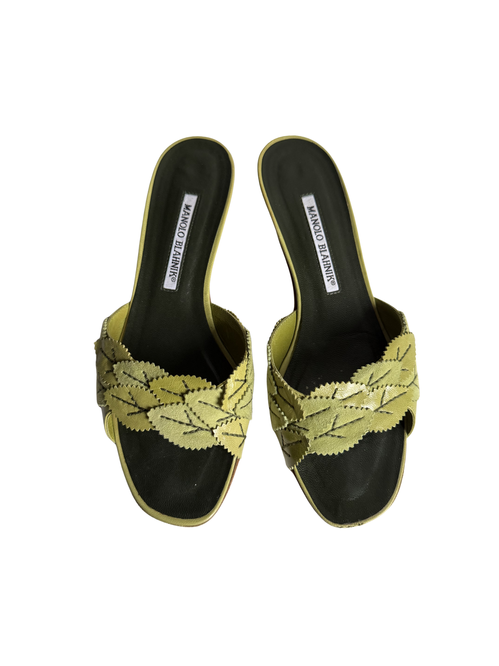 Manolo Blahnik Green Leaf Sandals