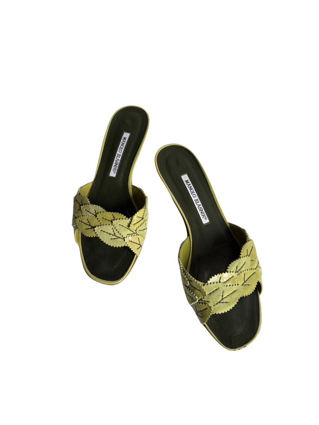 Manolo Blahnik Green Leaf Sandals
