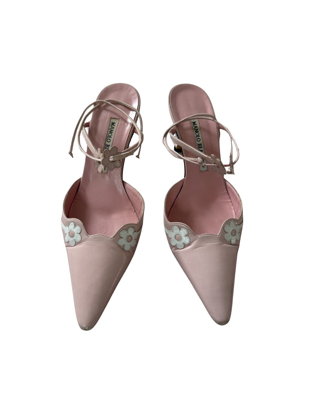 Manolo Blahnik Pink Flower Heels