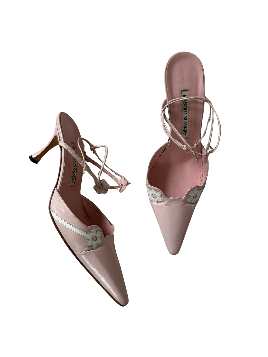 Manolo Blahnik Pink Flower Heels