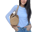 Chanel Beige Quilted Chocolate Bar Bag