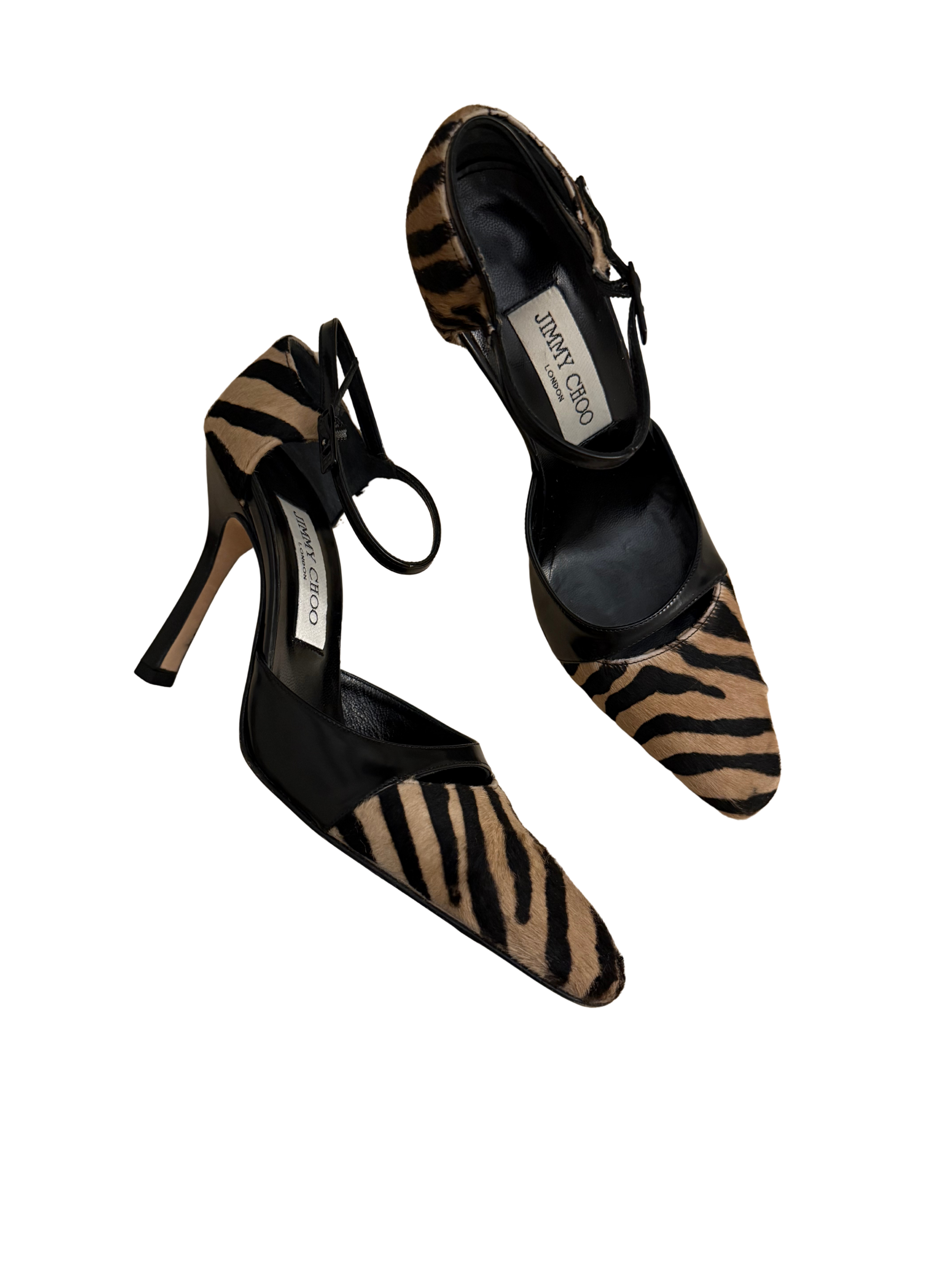 Jimmy Choo Zebra Ponyhair Heels 36.5