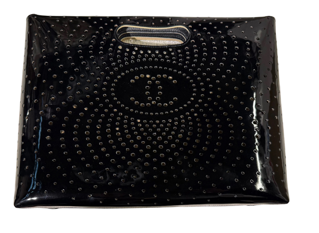 Chanel Perforated Patent CC Clutch