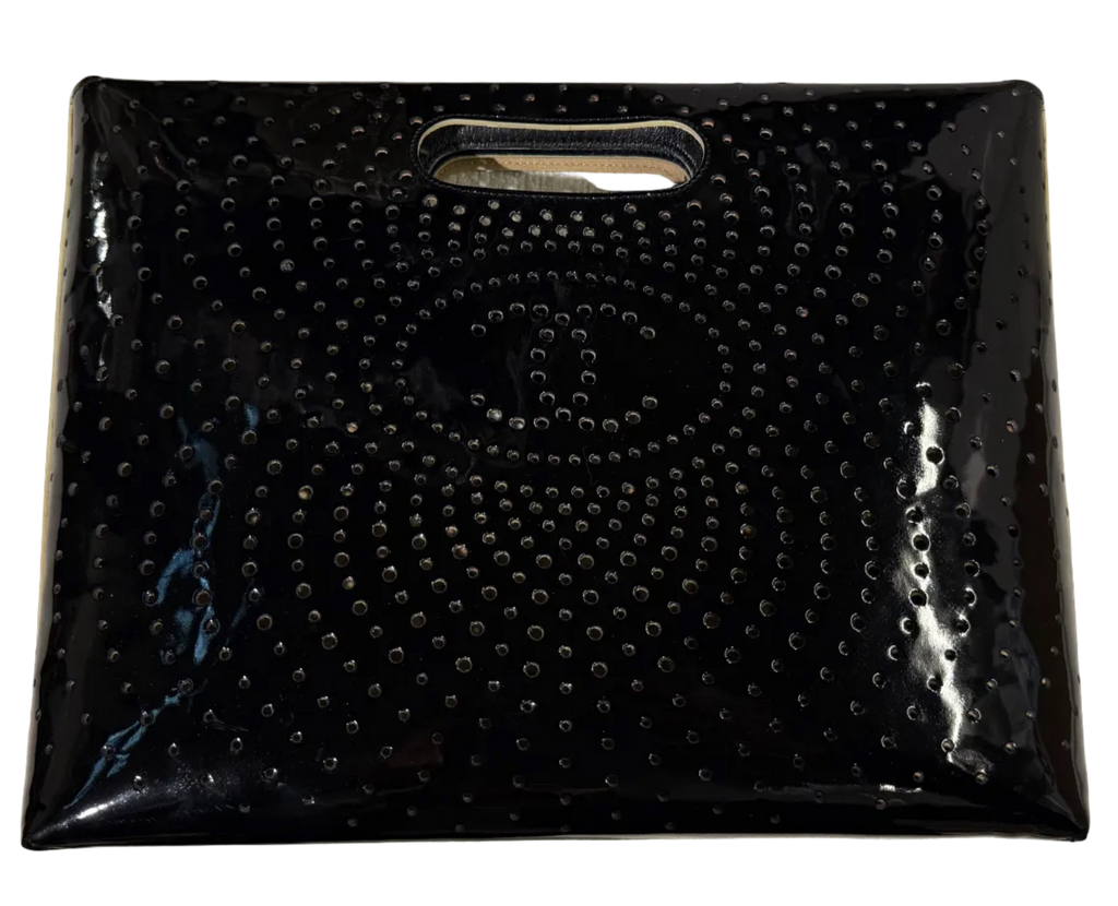 Chanel Perforated Patent CC Clutch