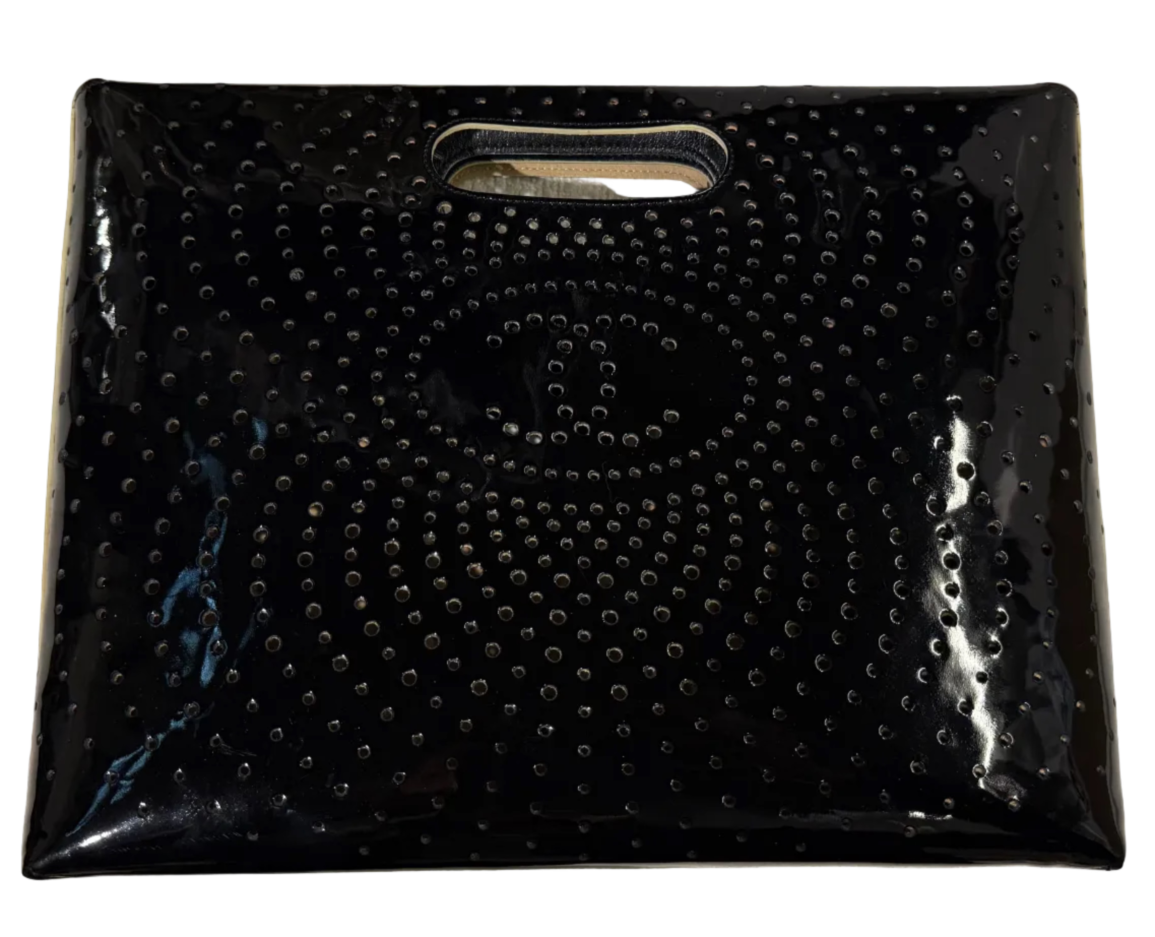 Chanel Perforated Patent CC Clutch