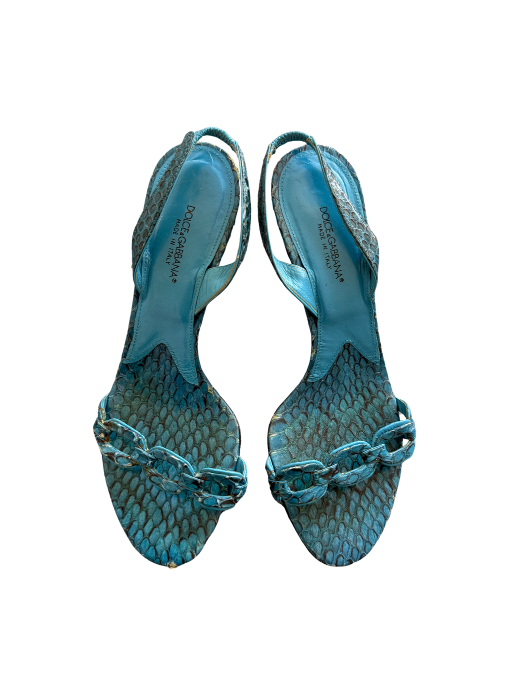 Dolce & Gabbana Blue Snakeskin Heels (38)