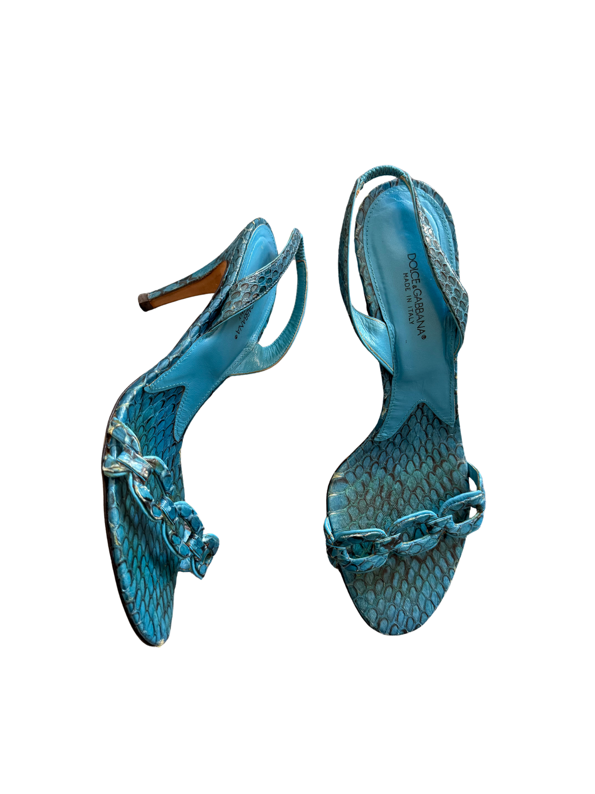 Dolce & Gabbana Blue Snakeskin Heels (38)