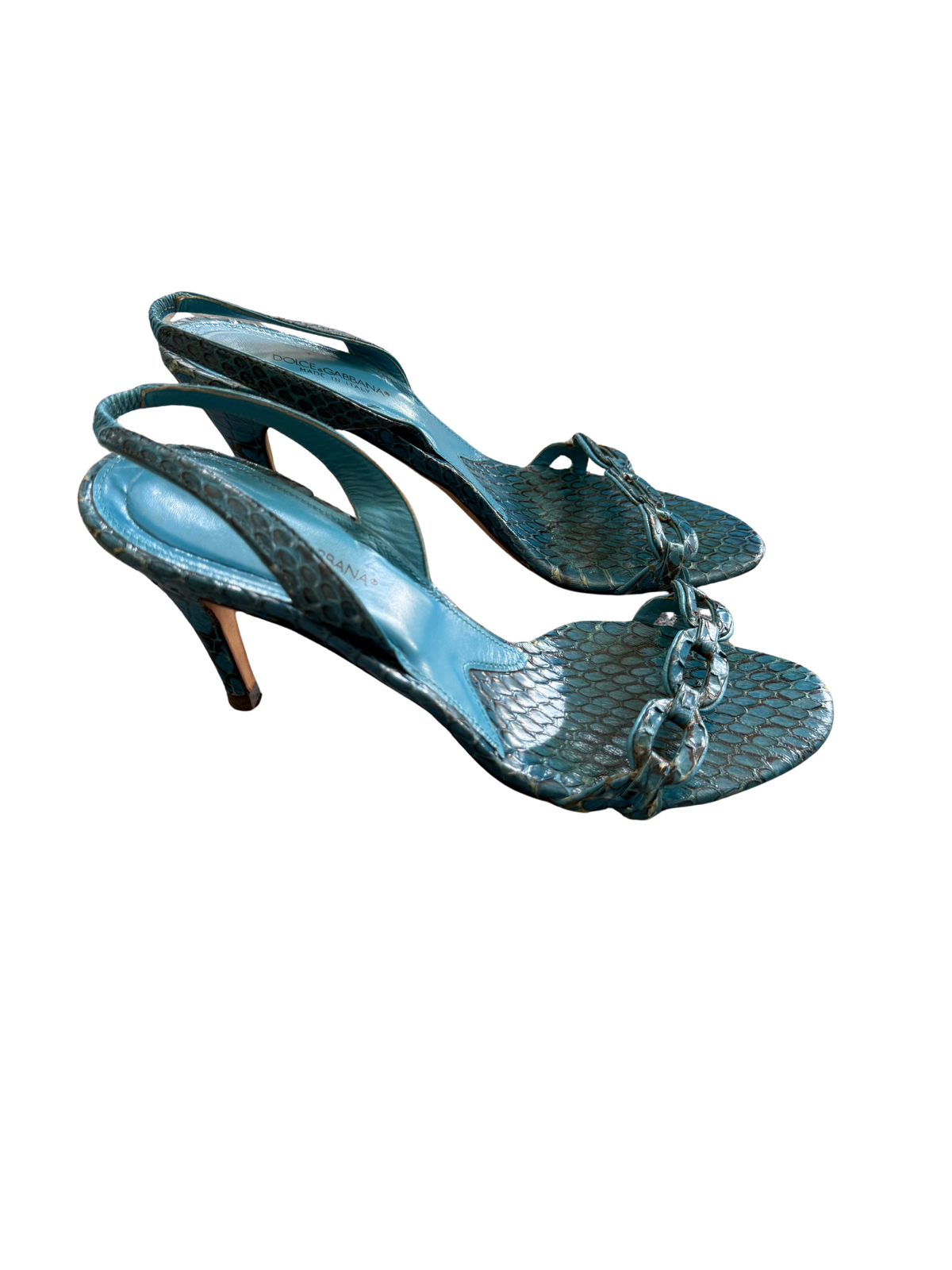 Dolce & Gabbana Blue Snakeskin Heels (38)