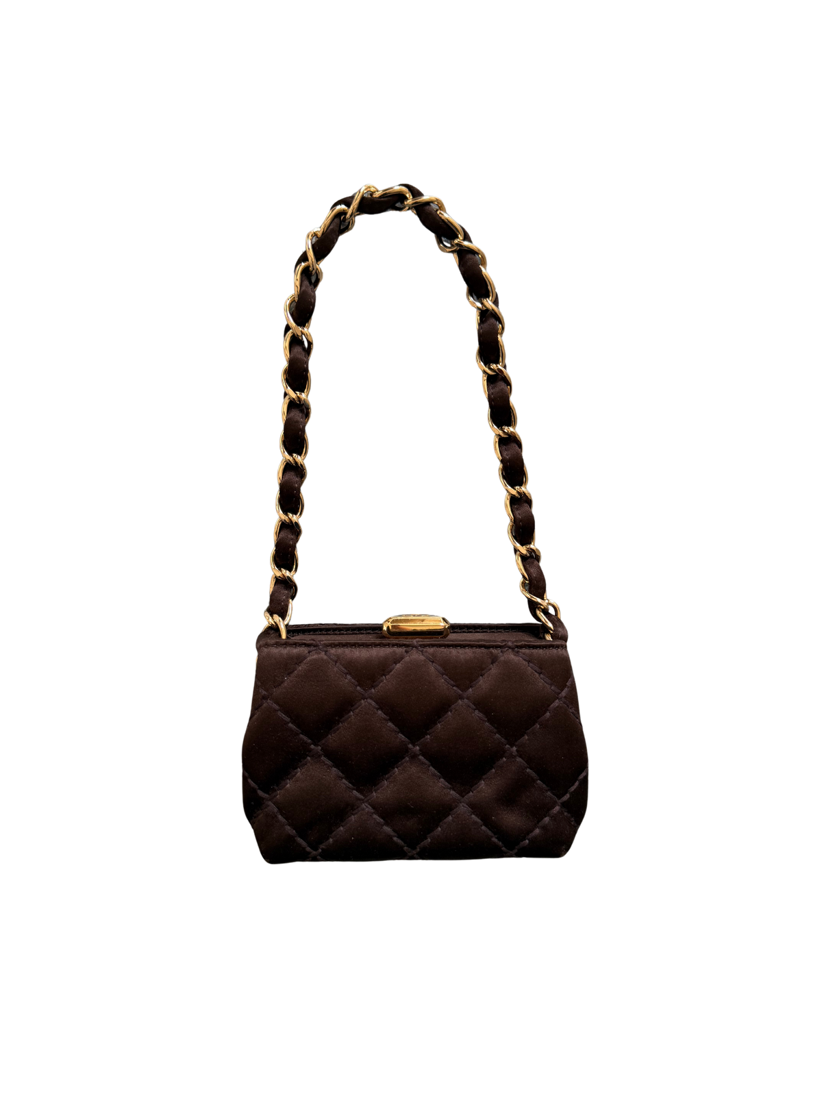 Chanel Brown Satin Bag
