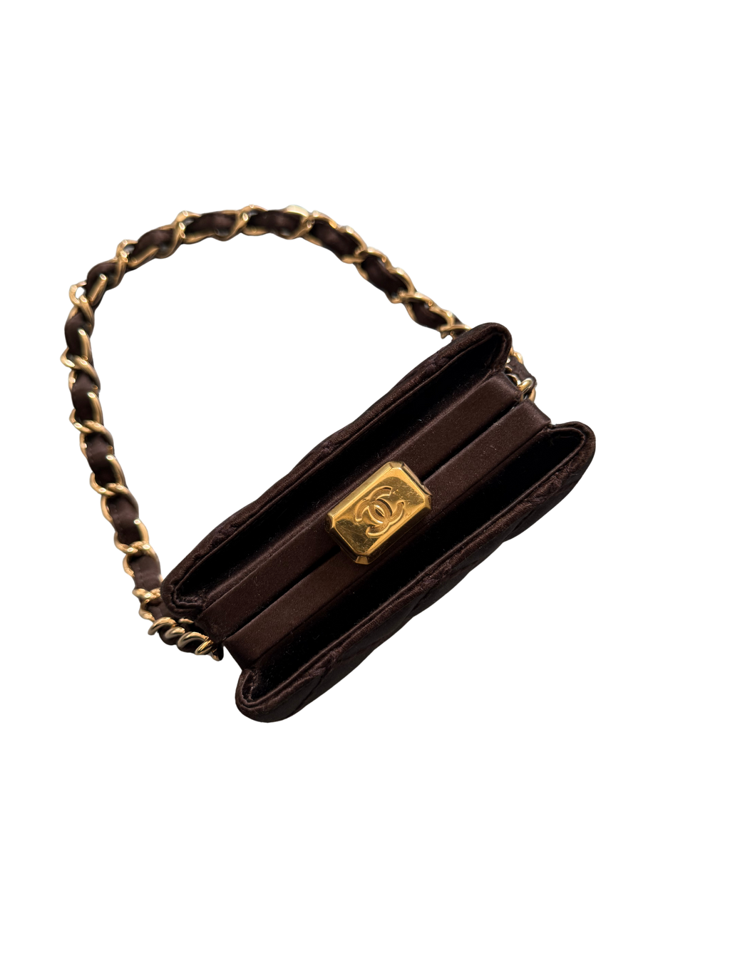 Chanel Brown Satin Bag
