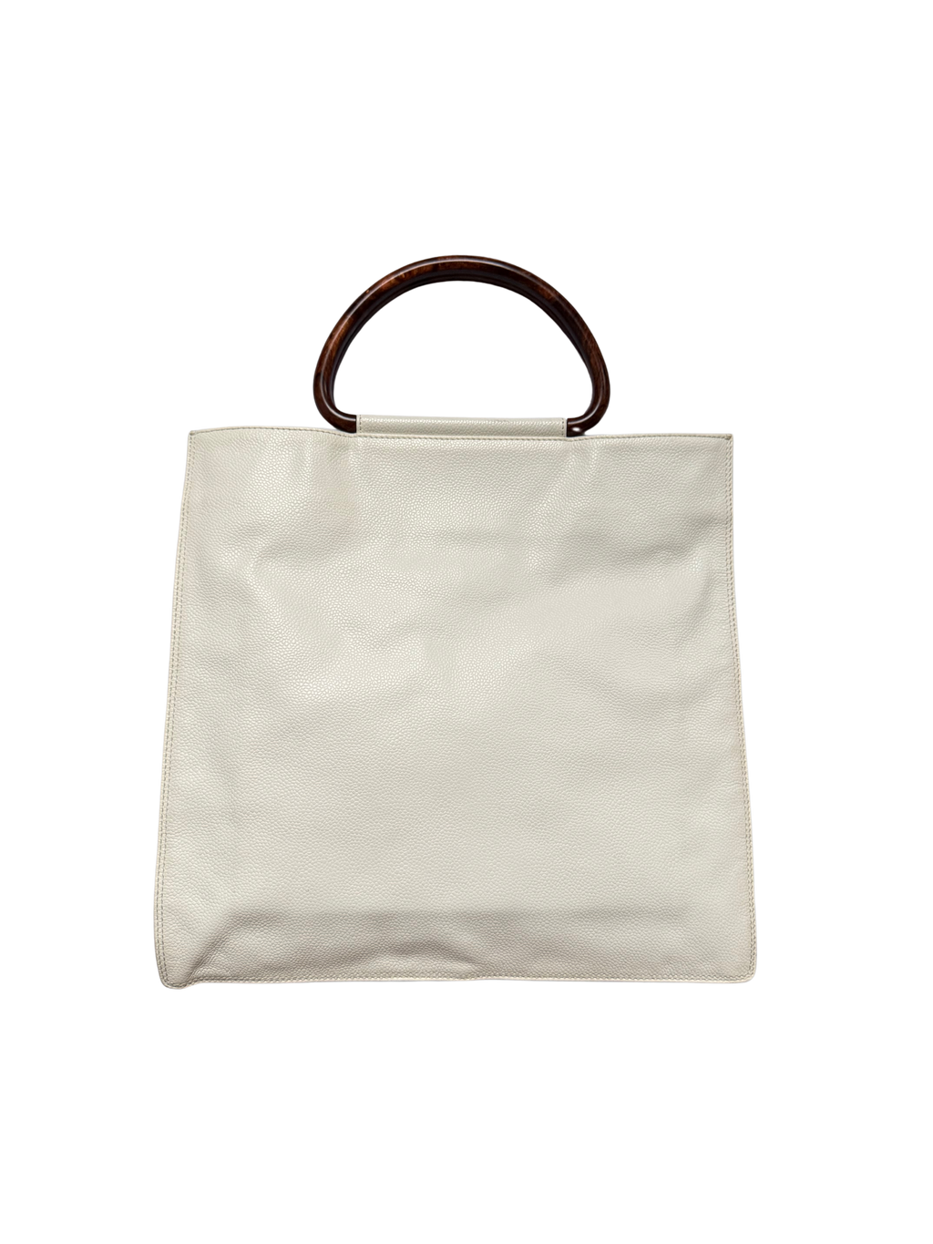 Chanel Caviar Leather Wooden Top Handle Bag